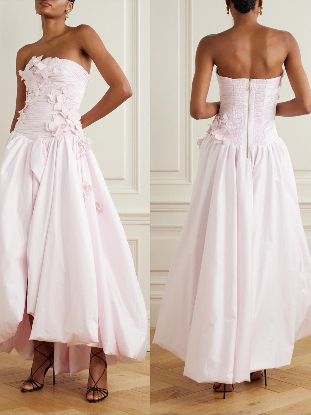Aje Splendour Embroidered Floral Detail Strapless Gown Pastel Pink NEW with tags - Picture 14 of 14